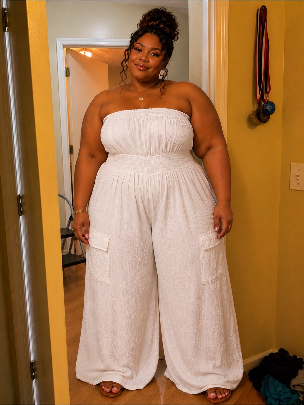 T.J.Maxx Wide-Leg Jumpsuit in White